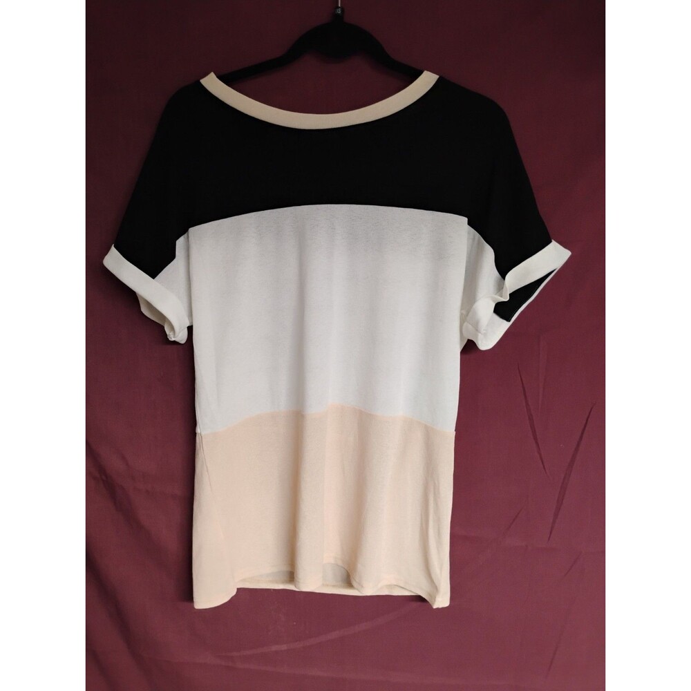 Kate Kasin Short Sleeve Blouse Peach Size Medium Flaw